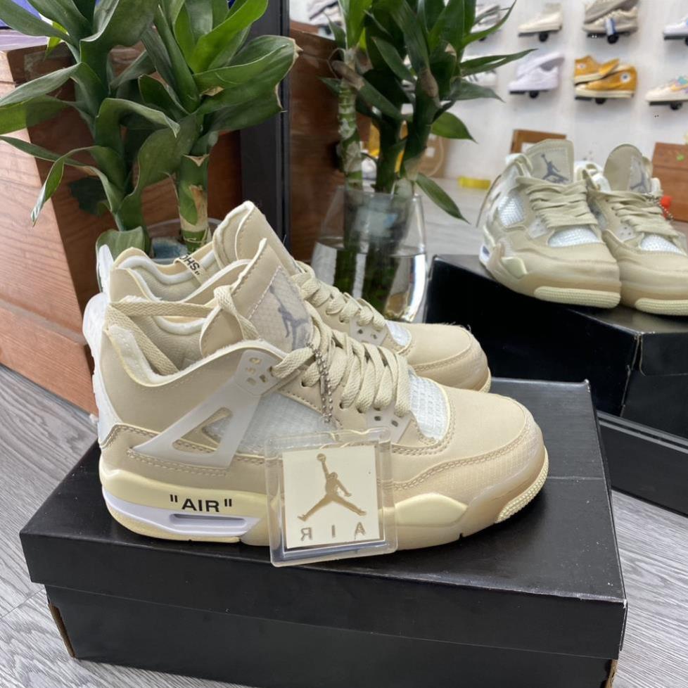 Giày air Jordan 4 trắng Full, Giày thể thao JD4 nam nữ siêu hot Fullboxbill+ tặng dây -5RYNT