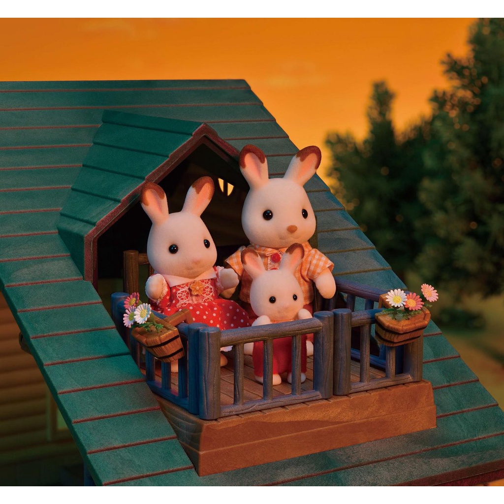 MỚI Đồ Chơi Sylvanian Families Ngôi Nhà Gỗ Ven Sông Log Cabin Gift Set