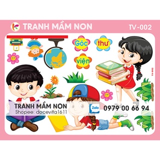 Decal lớp học - góc thư viện tv-002