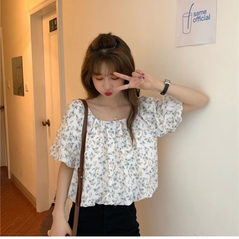 áo croptop Áo Voan Hoa Tay Ngắn Phồng Thời Trang Dành Cho Nữ JL-TX-164 2022