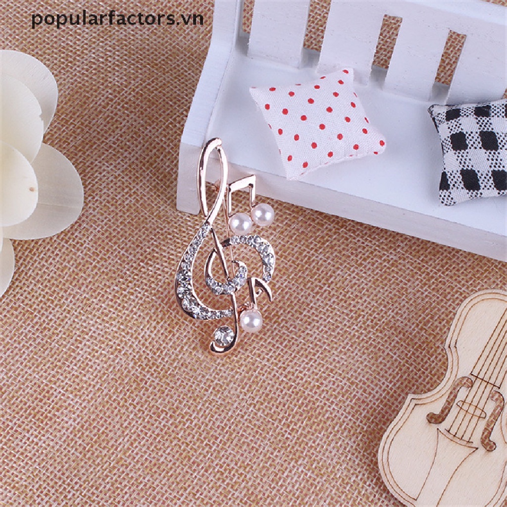 Ghim Cài Áo Hình Nốt Nhạc Đính Đá Thời Trang