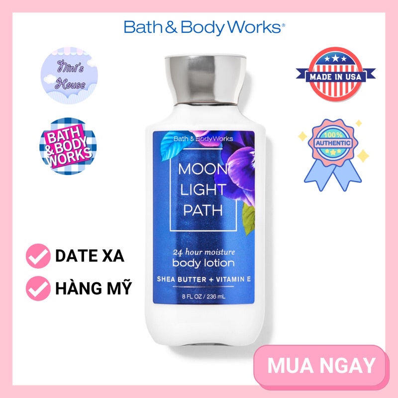 [Hàng Mỹ] Xịt thơm body, dưỡng thể, gel tắm Bath and Body Works mùi Moonlight Path