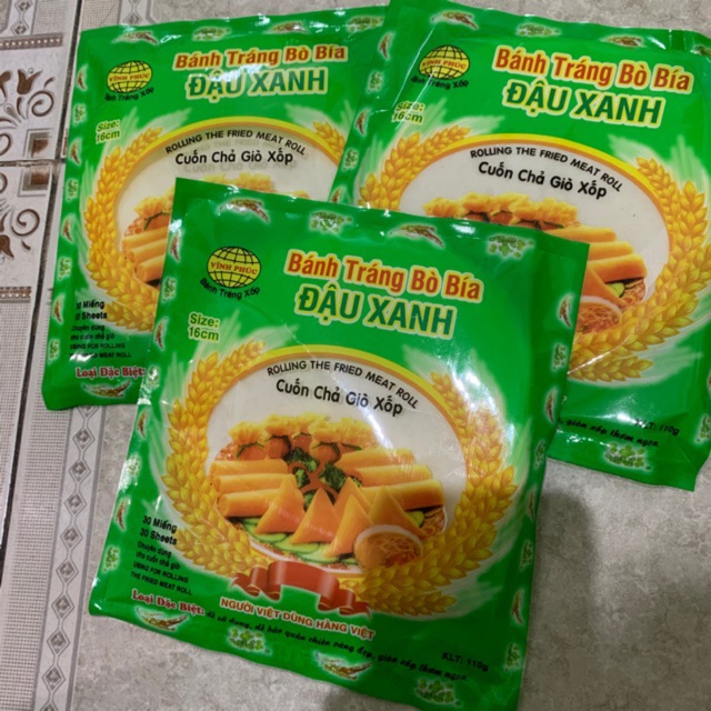 Vỏ bánh tráng đậu xanh ( vỏ bò bía) combo 5 gói size 16 | BigBuy360 - bigbuy360.vn