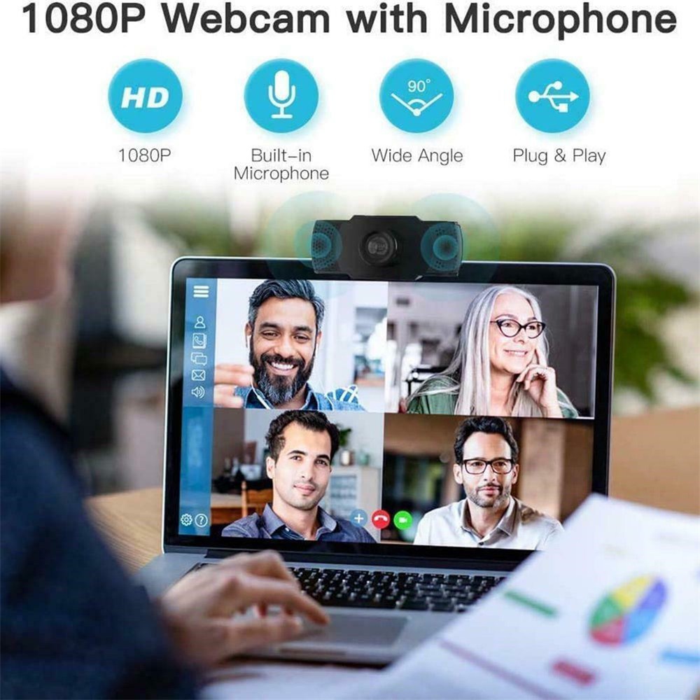 CHINK Home Office Computer Webcam Conference Video Desktop Webcam NetBook Camera High Definition With Microphone Calling Office Tools HD 1080P