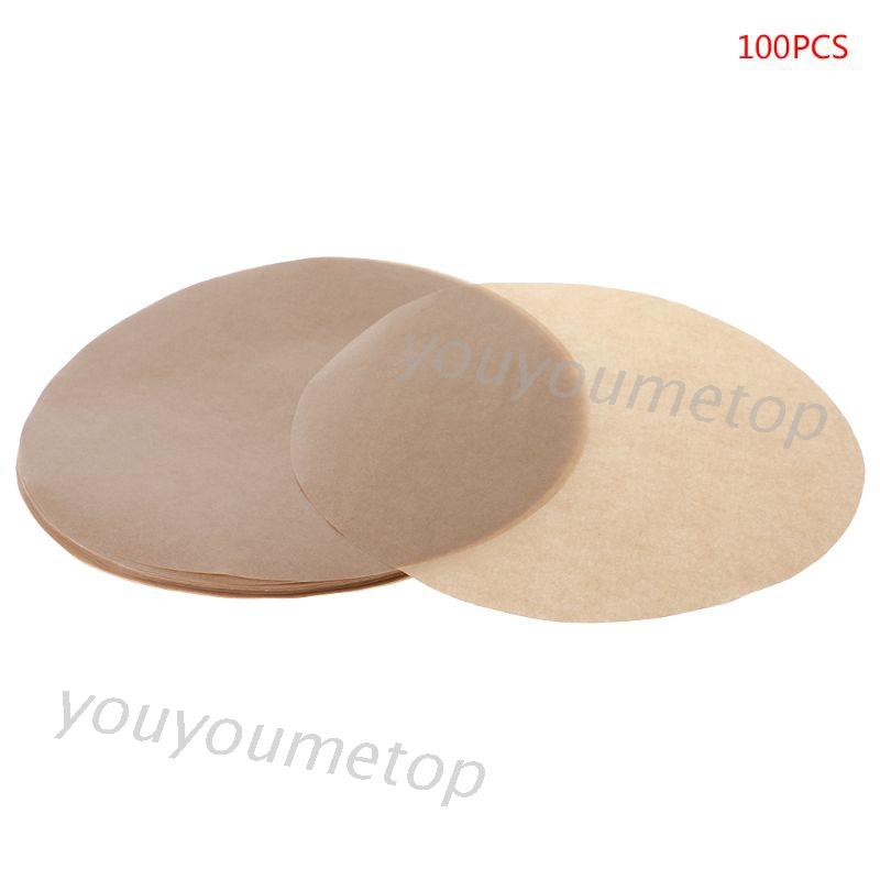 Set 100 Miếng Giấy Lót Khay Nướng Bánh Chống Dính Hình Tròn 8 Inch