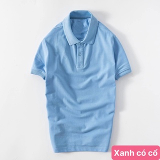 Áo thun nam polo cổ trụ màu xanh chất vải cotton dày dặn co giãn tay ngắn, phông nam đẹp Hado07 nhiều mẫu