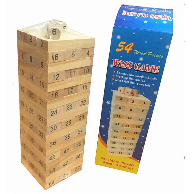 TRÒ TRƠI rút gỗ 54 thanh - ĐỒ CHƠI THÔNG MINH CHO BÉ