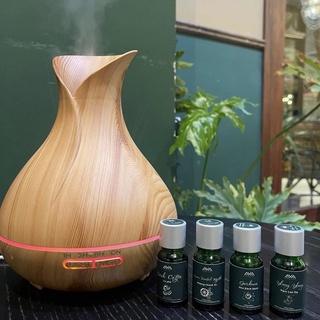 Máy xông tinh dầu tuylip, tạo ẩm phun sương avana green, khếch tán hương thơm, có điều khiển 550ml
