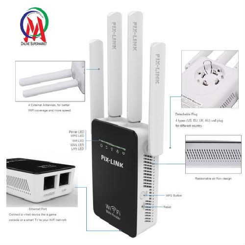 KÍCH WIFI PIX-LINK 4 ANTEN Giá Rẻ