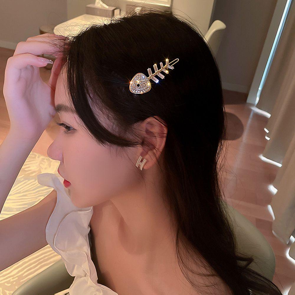 Kẹp Tóc Hình Hoa / Xương Cá Bằng Hợp Kim Thời Trang Cho Nữ