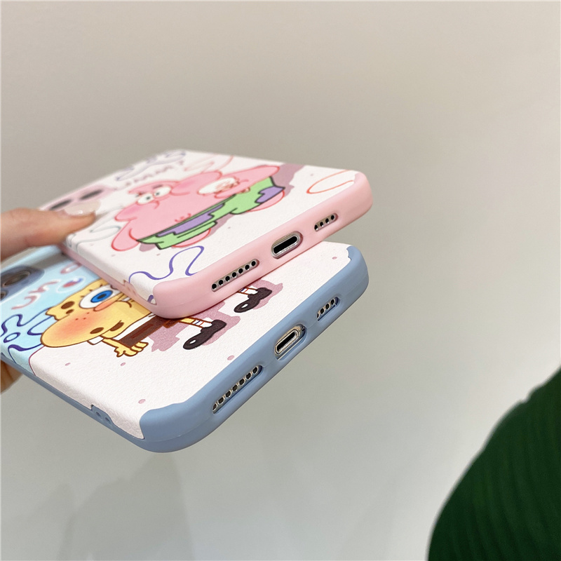 Ốp điện thoại silicone dẻo chống sốc in hình SpongeBob cho iPhone12 Pro Max i11 X XR 6s 7 8 Plus Xs Max | BigBuy360 - bigbuy360.vn