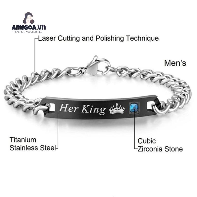 Vòng Đeo Tay Đính Đá Kim Cương Thời Trang Dành Cho Cặp Đôi