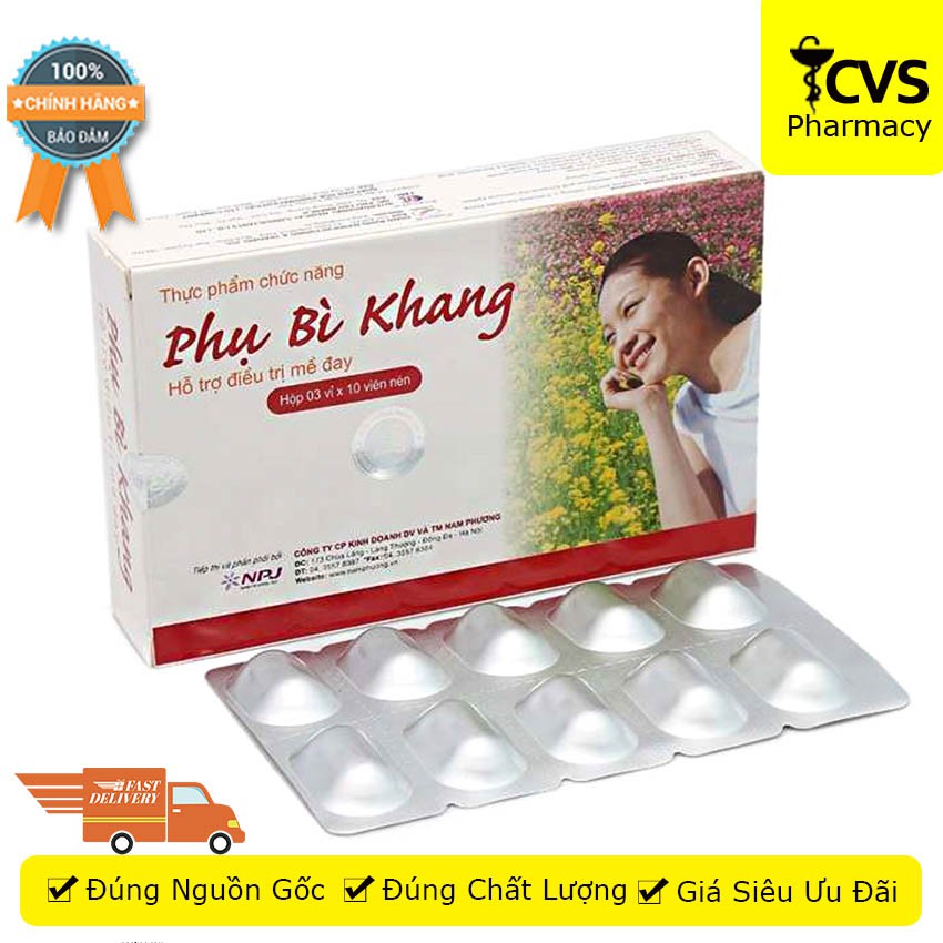 Phụ Bì Khang hộp 30 viên uống - Giảm mề đay, dị ứng, mẩn ngứa, tăng cường chức năng gan,  cvspharmacy