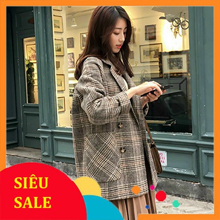 áo dạ kẻ nữ, áo 2 lớp dày dặn hottren năm 2021
