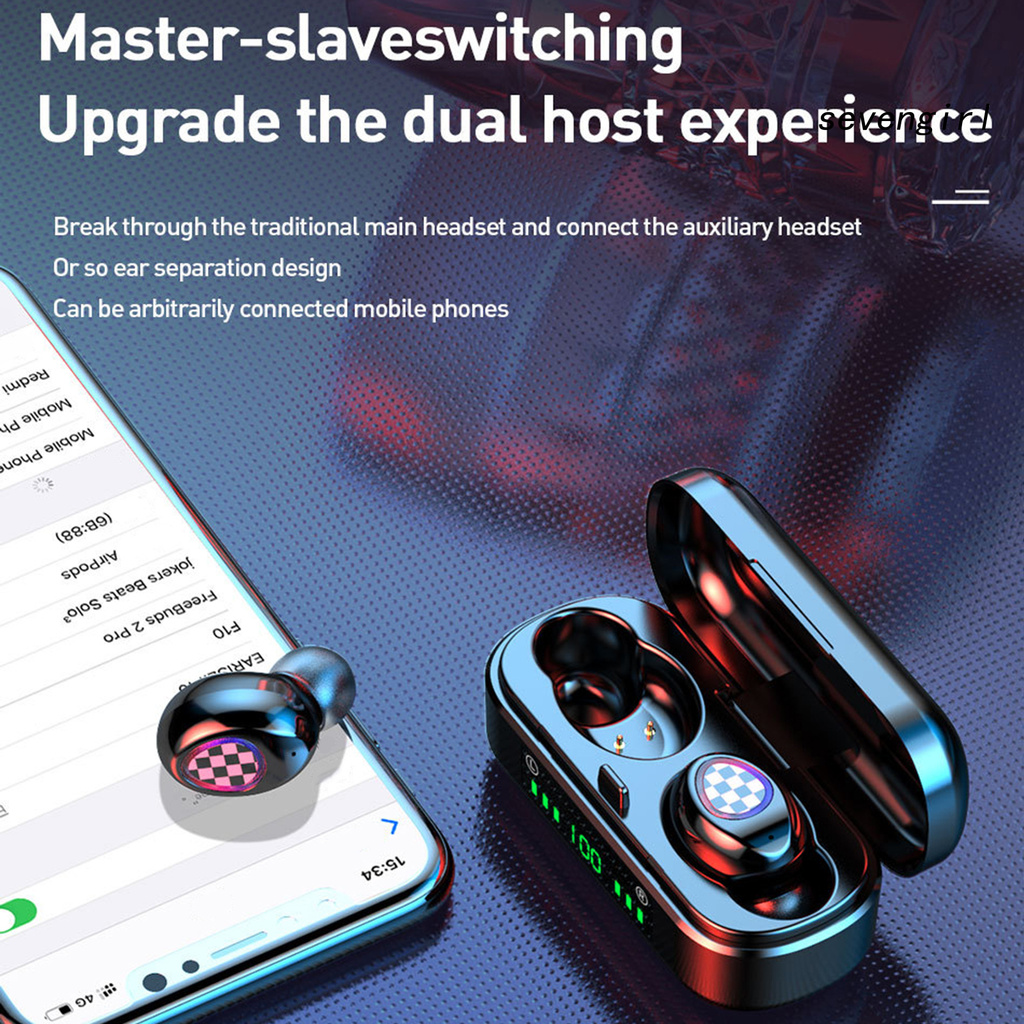Bộ Tai Nghe Thể Thao Không Dây Sev-V8 Tws Bluetooth 5.0 Âm Thanh Sống Động Chất Lượng Cao