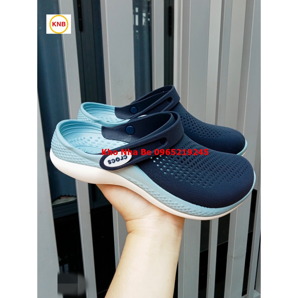 Dép sục cross 360 Literide clog màu xanh than lót xanh, Dép Sục Nam Nữ Literide Clog 360 Đi Nắng Mưa Cao Cấp,hàng xịn