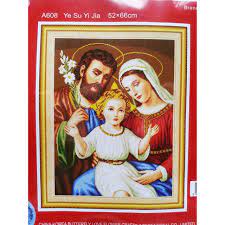 Tranh thêu chữ thập Gia Đình Thánh Gia A608 (52x66) chưa thêu