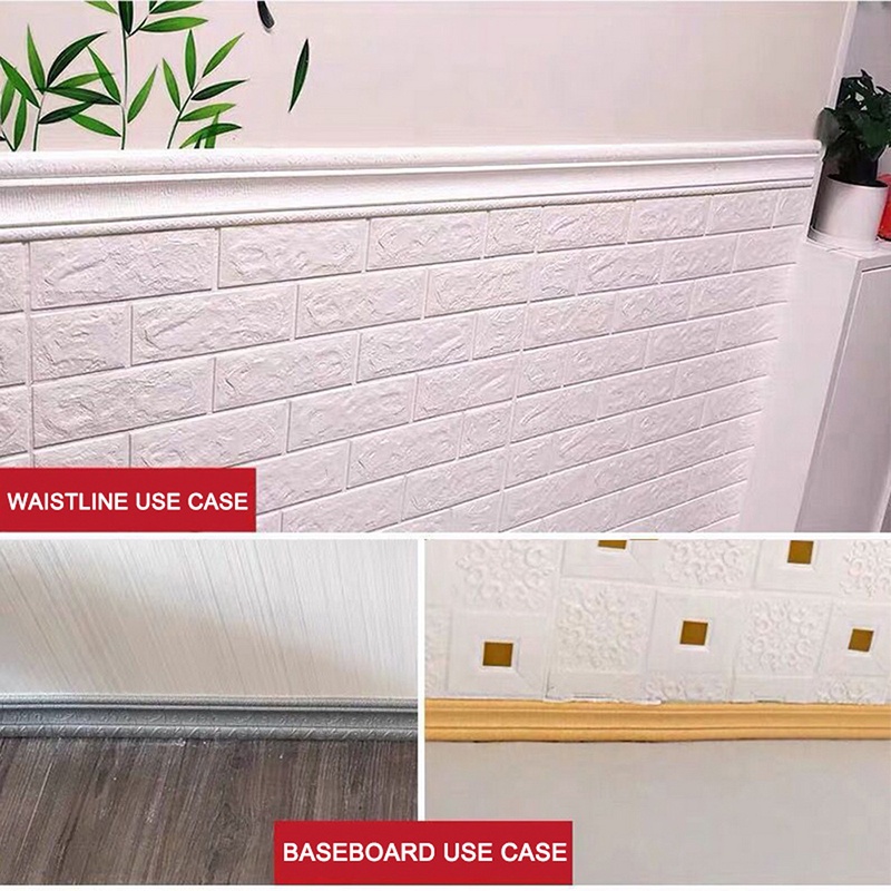 Giấy Dán Tường Bằng Xốp Viền Tường 3D 2.3m Tự Dính Chống Thấm Nước