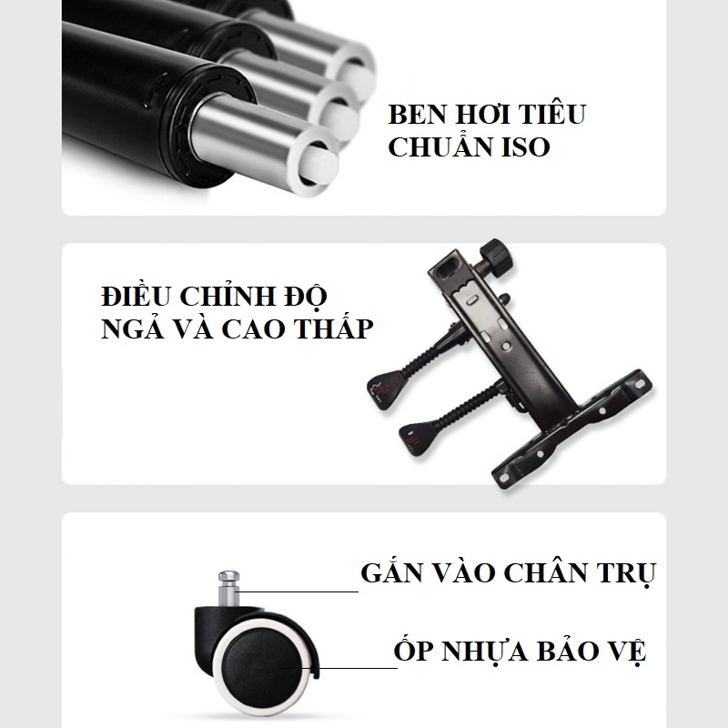 Ghế Xoay Văn Phòng Ngồi Làm Việc Ghế Giám Đốc Có Ngả Lưng Gác Chân Điều Chỉnh Độ Cao Bọc Da Khung Hợp Kim Chịu Lực
