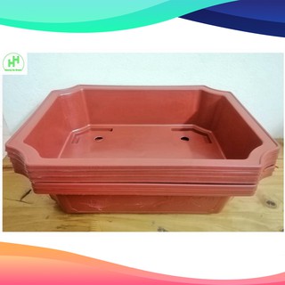 5 Chậu Nhựa Trồng Cây Hình Chữ Nhật Màu Nâu Siêu Đẹp Kích Thước 450x320x110 - Sản Xuất Bởi NHỰA BÌNH THUẬN