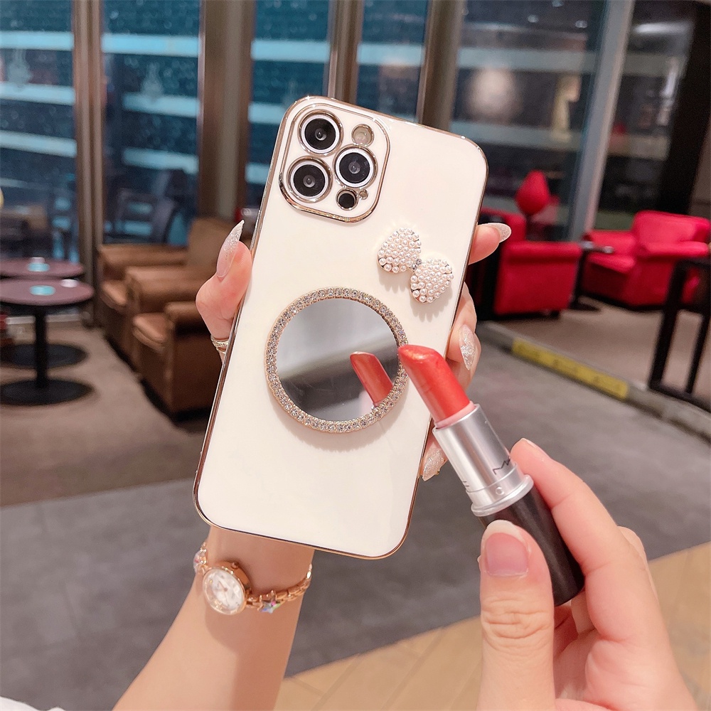 Ốp điện thoại có gương họa tiết độc đáo thích hợp cho iPhone 13 12 11 Pro Max XS Max XR X 8 7 Plus