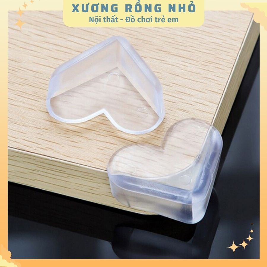 Set 4 Miếng Bịt Góc Bàn Bọc Góc Bàn Bo Tròn Bọc Cạnh Bàn Kèm Băng Dính Tránh Va Đập, An Toàn Cho Bé Và Người Già