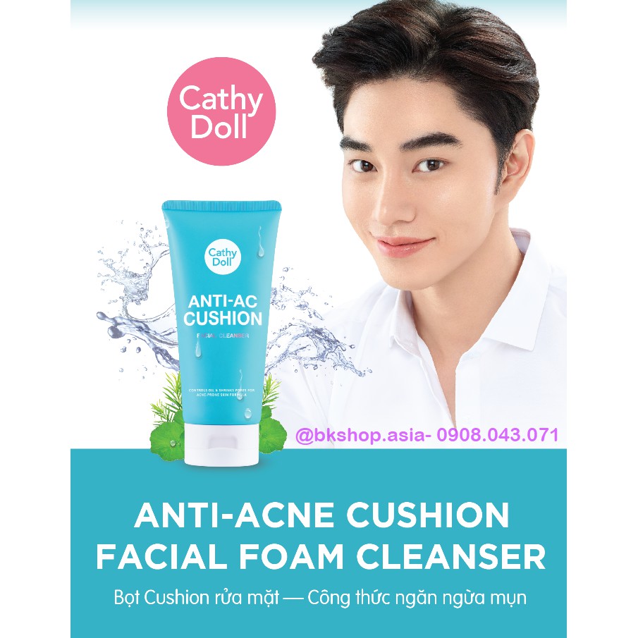 [ An Toàn ] Sữa rửa mặt tạo bọt ngăn ngừa mụn Cathy Doll Anti-Acne Cushion 120ml