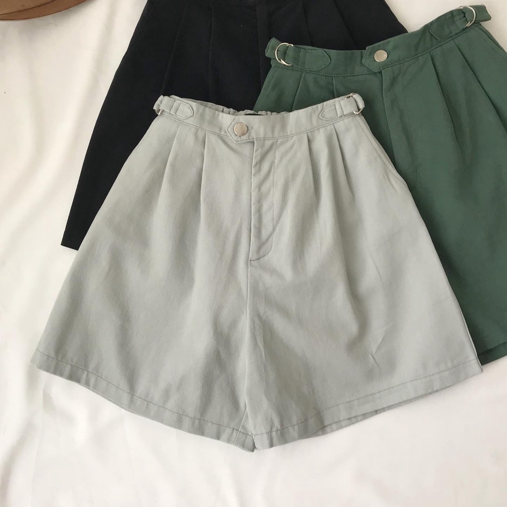 Quần Short Kaki Nữ Ống Rộng Có Nút Gài Chỉnh Eo JEMCLOSET Star Phong Cách Ulzzang Nhẹ Nhàng Form Rộng Thoải Mái - 2808 | BigBuy360 - bigbuy360.vn