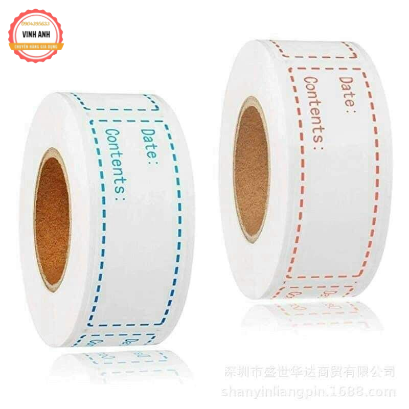 Tem dán hộp đựng thực phẩm, Cuộn giấy dán đánh dấu thực phẩm