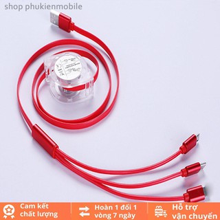 DÂY SẠC CO RÚT 3 ĐẦU | Lightning Type-C Micro USB