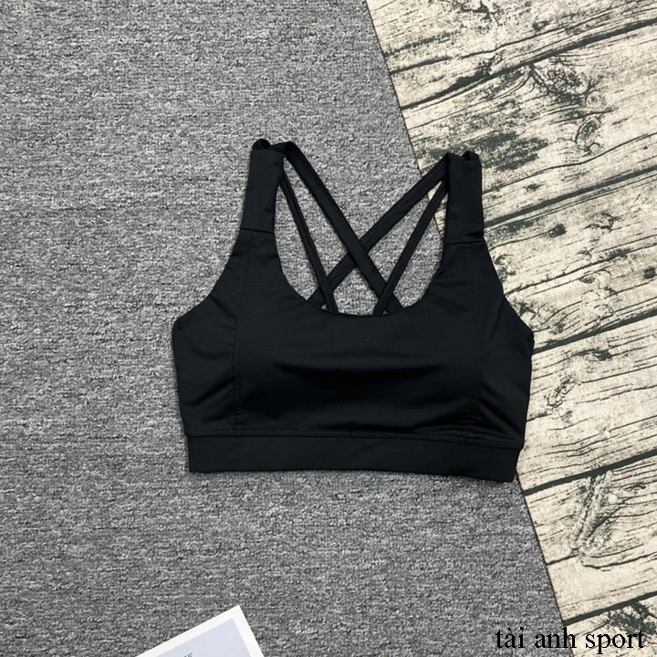 Áo bra tập gym, yoga chất thun 4 chiều, đan dây chéo sau lưng