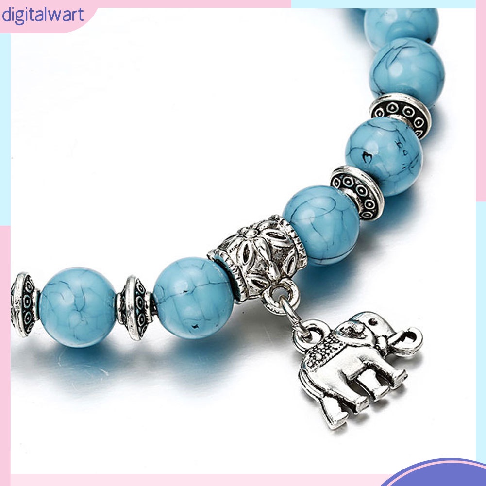 Vòng tay chuỗi hạt họa tiết chú voi may mắn co giãn vừa tay