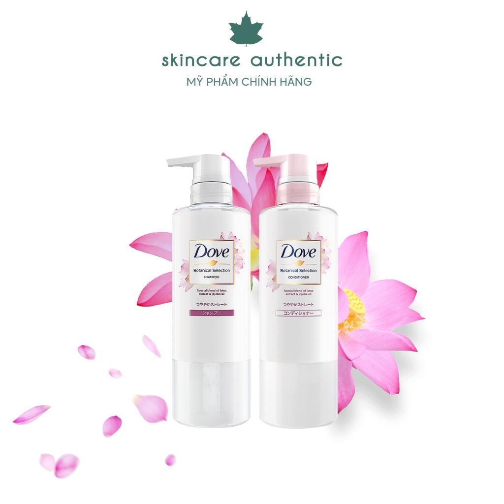 Bộ Gội Xả Dove Bóng Mượt Từ Hoa Sen Và Dầu Jojoba 500g