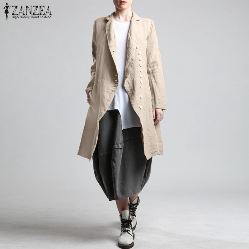 Áo Khoác ZANZEA Thiết Kế Dáng Rộng Dài Thời Trang Cho Nữ | BigBuy360 - bigbuy360.vn