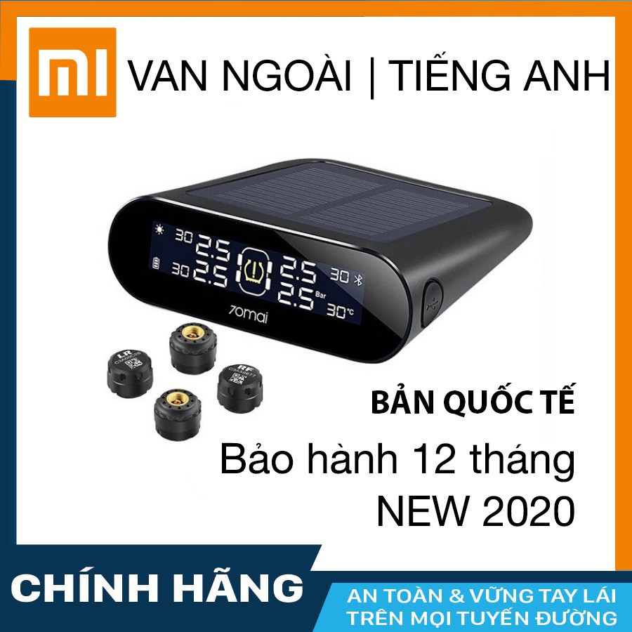 Cảm biến áp suất lốp Xiaomi 70MAI Van ngoài (bản quốc tế 2020) cho xe ô tô - hàng chính hãng