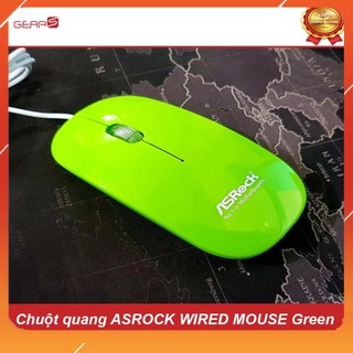 Chuột có dây asrock wired mouse green