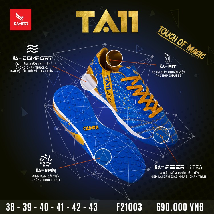 GIÀY ĐÁ BÓNG KAMITO TA11 GIÀY ĐÁ BÓNG SÂN CỎ NHÂN TẠO