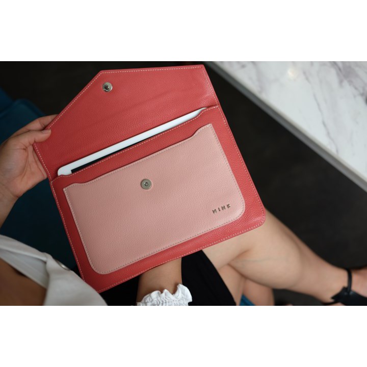 HERA Tablet Clutch- Ví cầm tay cho nữ da thật nguyên tấm lớp 1- IW05-4532.MINK