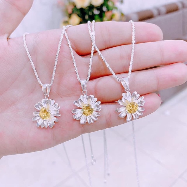 DÂY CHUYỀN BẠC MẶT HOA CÚC SIÊU XINH - TRANG SỨC BẠC