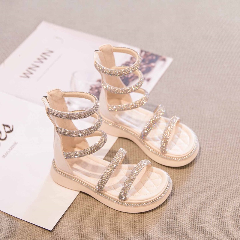 Giày Sandal Đế Mềm Đính Đá Thời Trang Mùa Hè Cho Bé Gái 2022