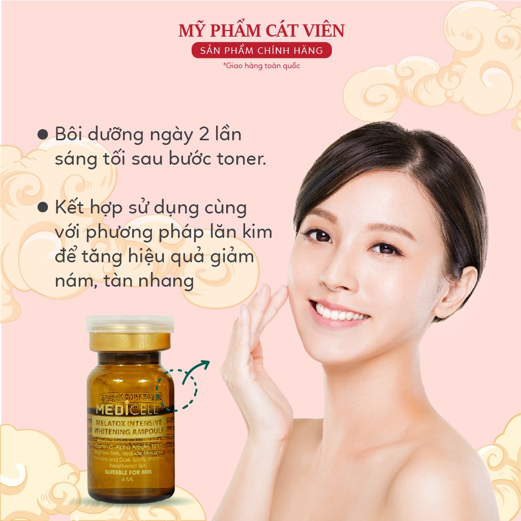 Tế Bào Gốc Melatox Medicell, Serum Giảm Nám Dưỡng Da Chính Hãng, Tái Tạo Da - Lọ 6ml