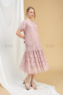 ĐẦM REN HỒNG MIDDI - BIMI