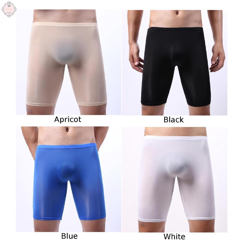 Quần lót đùi túi phồng ngắn mềm mại giấu đường may xuyên thấu thời trang thể thao cho nam