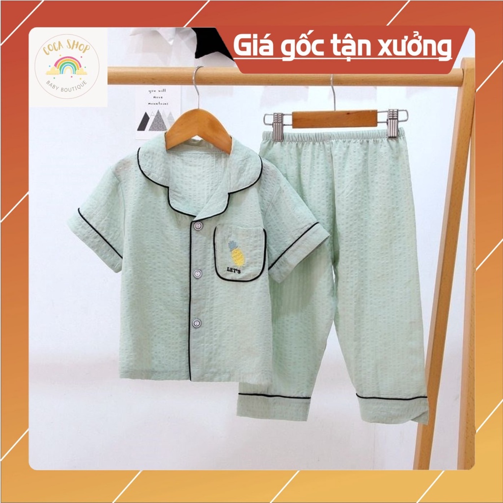 Đồ Ngủ Ngắn Tay Cho Bé, Bộ Pijama ngắn tay Bé Trai, Bộ Pijama Cho Bé Gái Chất Đũi In Hình Cực Yêu Cho Bé Từ 8kg - 39kg