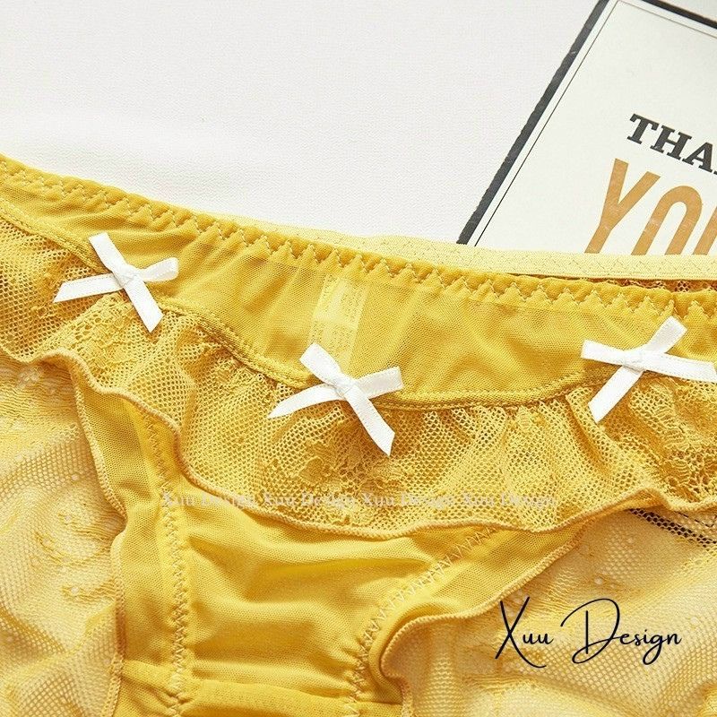 Quần lót nữ xuyên thấu phối ren nơ gợi cảm thông thoáng - Wexuu Design QC70