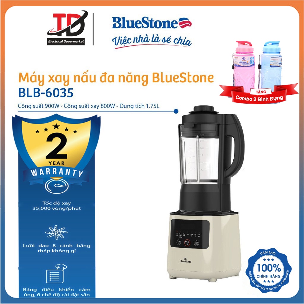 Máy Làm Sữa Hạt BlueStone BLB-6035, 1,75Lít - 1700w, Máy Xay Nấu Đa Năng, Cháo Dinh Dưỡng, BH chính hãng 2 năm