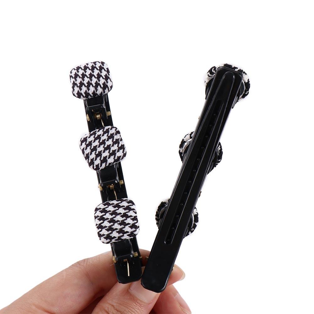 Kẹp Tóc Vải Họa Tiết Sọc Caro Kiểu Công Chúa Thời Trang Cho Nữ