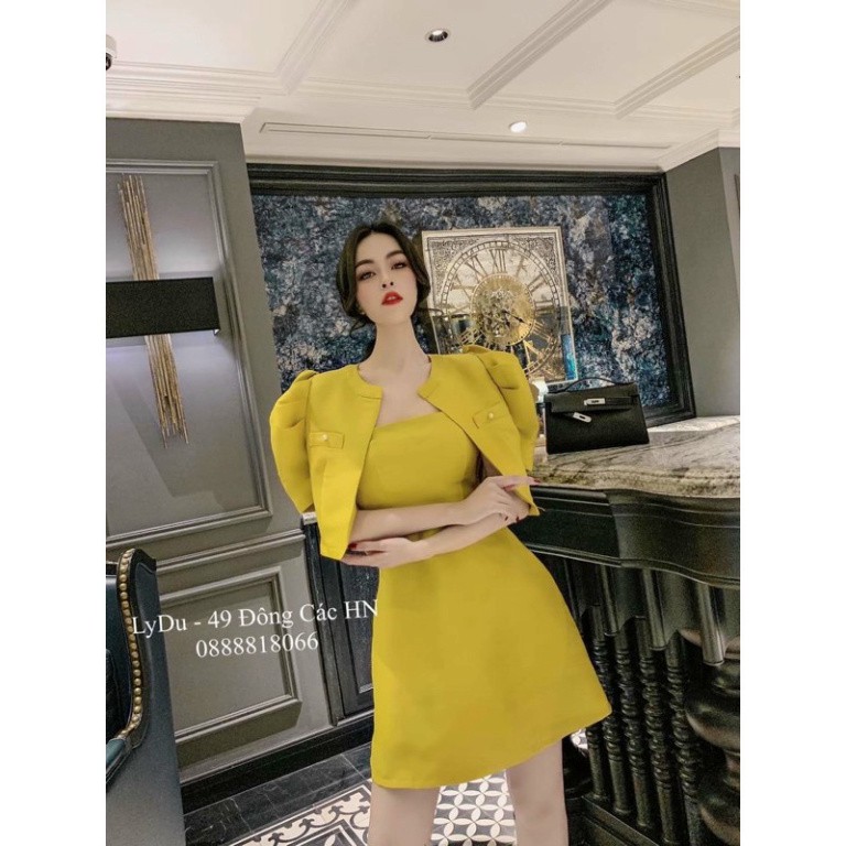 Set đầm vest hai món đầm hai dây mix áo khoác croptop trẻ trung flasksale | BigBuy360 - bigbuy360.vn