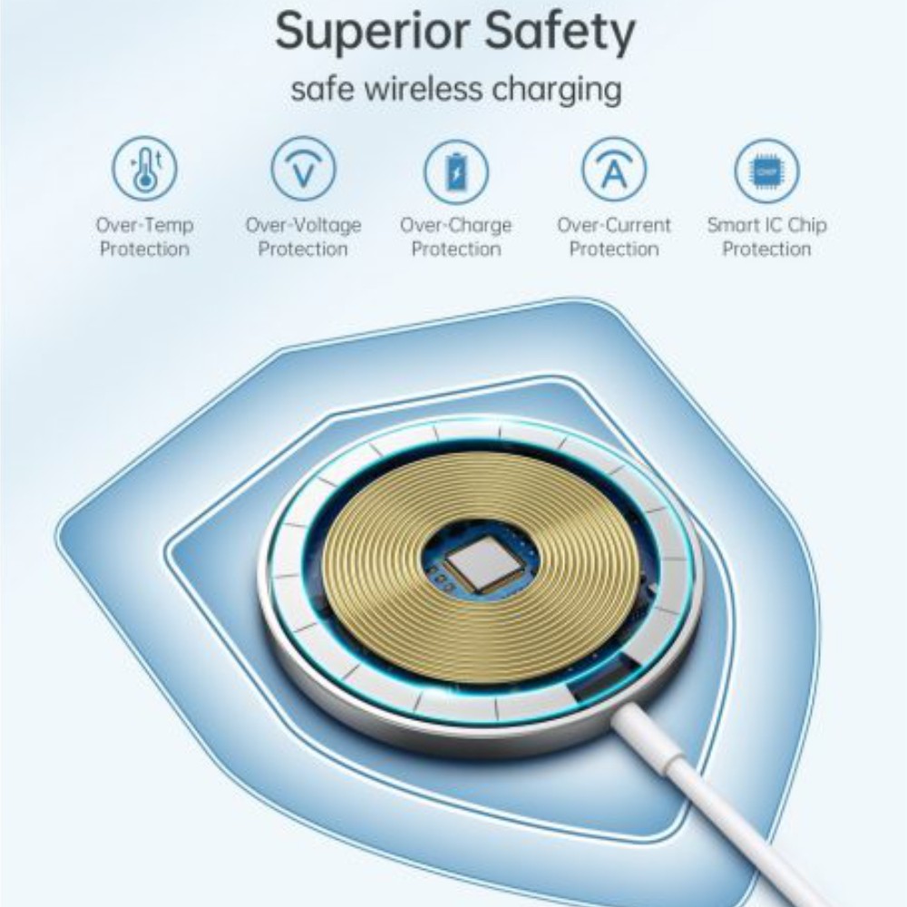 Đế Sạc Không Dây MagSafe 15W Dành Cho iPhone 15, iPhone 14, iPhone 13, iPhone 12 CHOETECH T518 - Hàng Chính Hãng
