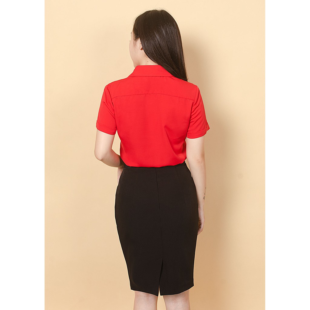 Áo sơ mi chiffon ngắn đỏ R290 NỮ TNG